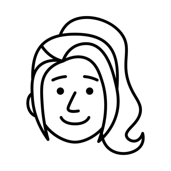 Avatar monocromático aislado de una mujer — Vector de stock