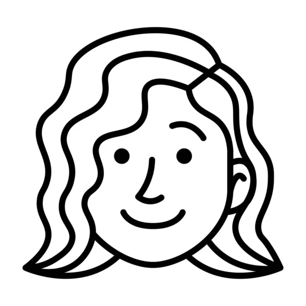 Geïsoleerde monochrome avatar van een vrouw — Stockvector