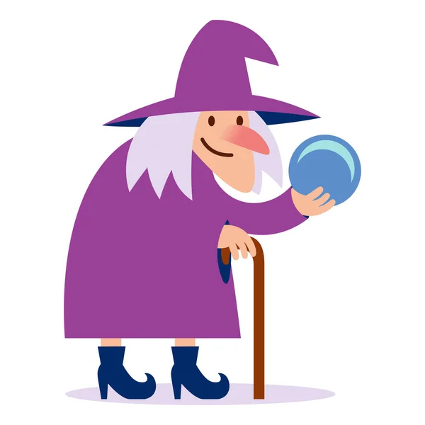 Isolated ugly medieval witch cartoon Vector — Stock Vector