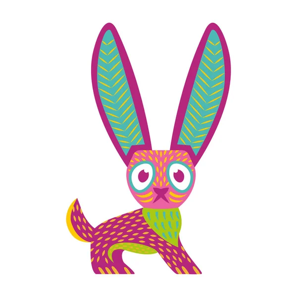 Μεμονωμένα χρωματιστά ζώα alebrije Μεξικού παραδοσιακή γελοιογραφία διάνυσμα — Διανυσματικό Αρχείο