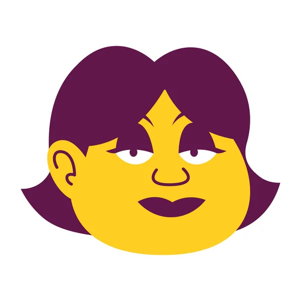 Isolated Yellow Woman Face Short Hair Comic People Vector Illustration — Vetor de Stock