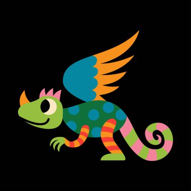 Isolated happy alebrije cartoon of a dragon Vector illustration