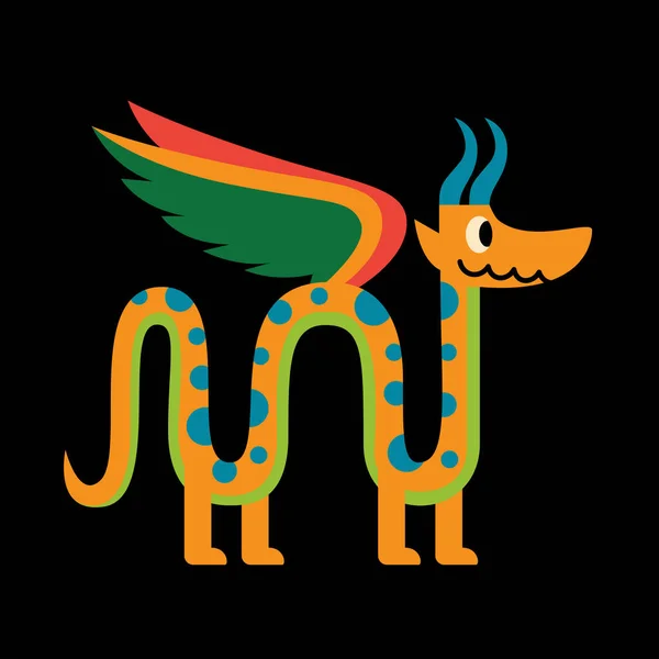 Isolated Happy Alebrije Cartoon Dragon Vector Illustration Stok Illüstrasyon