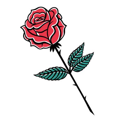 Isolated rose medium circle phases color draw vector illustration
