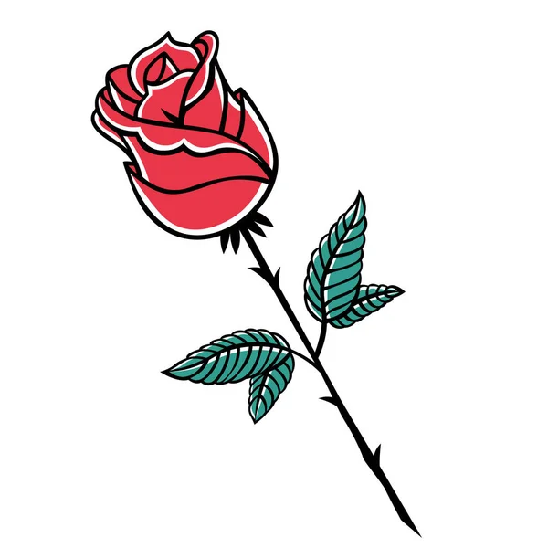 Isolated Rose Small Phases Color Draw Vector Illustration — 图库矢量图片