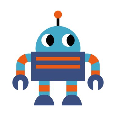 Isolated cute robot toy icon cartoon Vector illustration