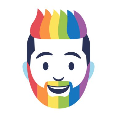 Isolated man lgbtiq pride colors vector illustration