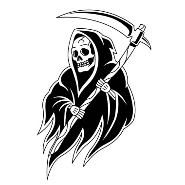 Isolated reaper tattoo Death Halloween season Vector illustration