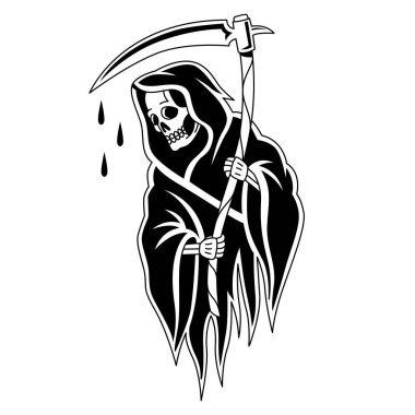 Isolated reaper tattoo Death Halloween season Vector illustration