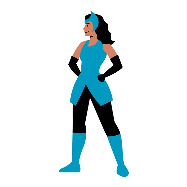 Isolated Woman Hero Brunette Supergirls Vector Illustration — Vector de stock