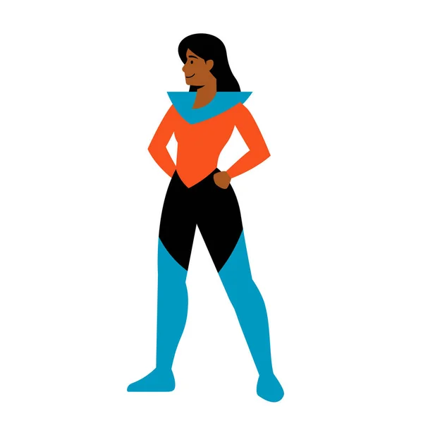 Isolated Woman Hero Brunette Supergirls Vector Illustration — Stock vektor