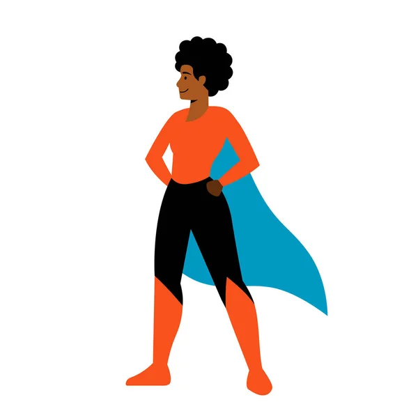 Isolated Woman Hero Brunette Supergirls Vector Illustration — Vetor de Stock