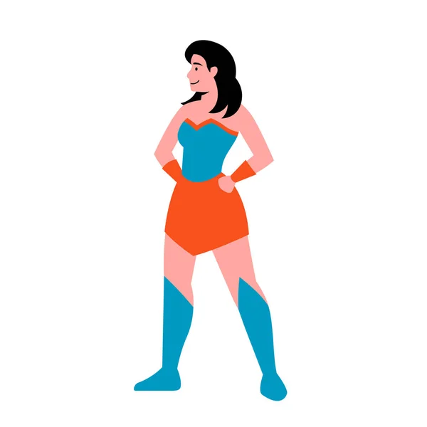 Isolated Woman Hero White Supergirls Vector Illustration — Vettoriale Stock