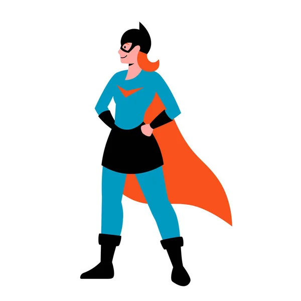 Isolated Woman Hero White Supergirls Vector Illustration — Vetor de Stock