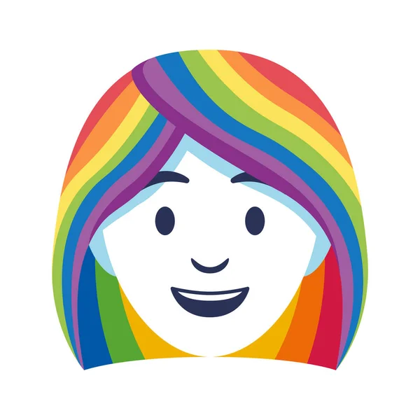 Isolated Head Lgbtiq Pride Colors Vector Illustration — Stock Vector