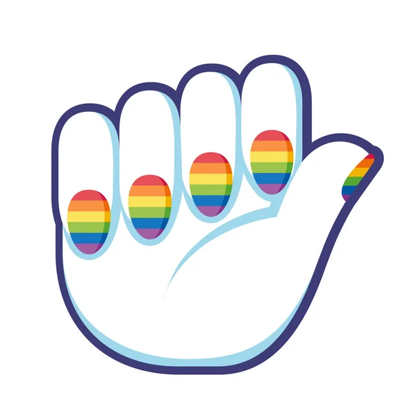 Isolated Nails Lgbtiq Pride Colors Vector Illustration — Image vectorielle