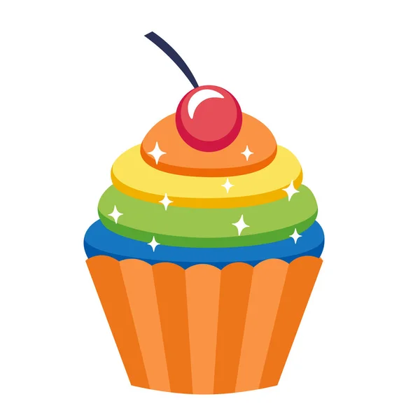 Isolated Cupcake Lgbtiq Pride Colors Vector Illustration — Stockvektor