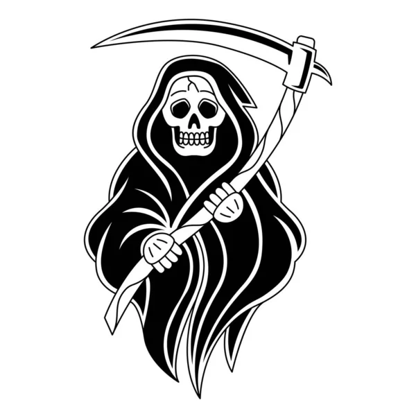 Isolated Reaper Tattoo Death Halloween Season Vector Illustration — Stockový vektor