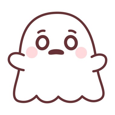 Isolated scared ghos cartoon kawaii Vector illustration