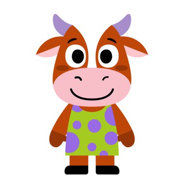 Isolated happy cow cartoon kawaii Vector illustration