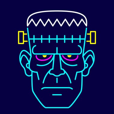 Isolated monster Neon halloween icon Vector illustration