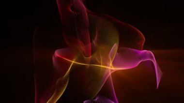 parçacık dalgası nesne ve ışıklar, hareketli fütüristik video animasyon döngüsü hd 1080p