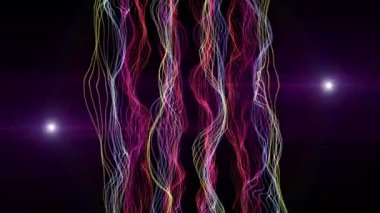 parçacık dalgası nesne ve ışıklar, hareketli fütüristik video animasyon döngüsü hd 1080p