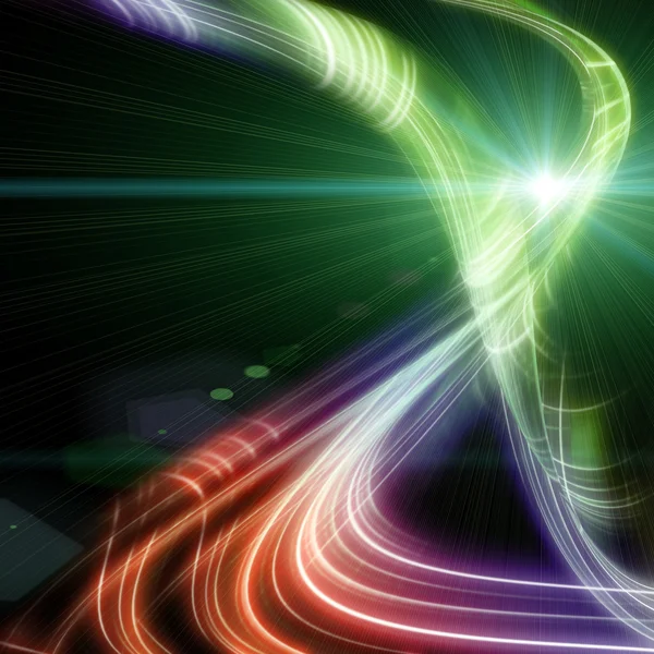 Diseño de fondo de onda de tecnología futurista con luces — Foto de Stock