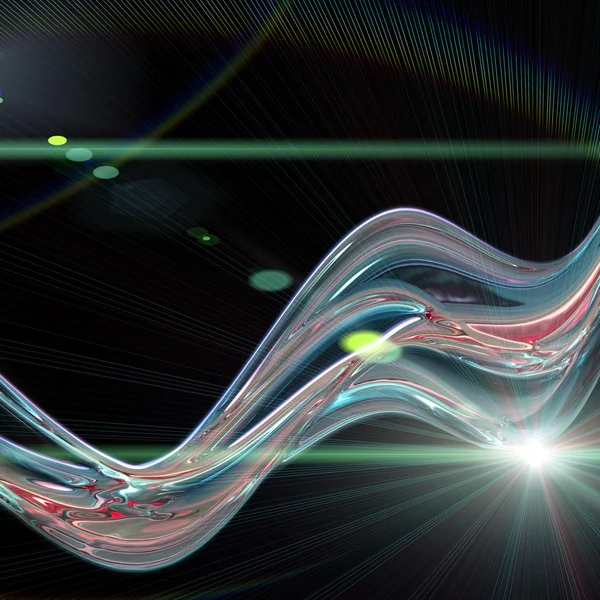 Футуристическая технология волновой дизайн фона с огнями — стоковое фото