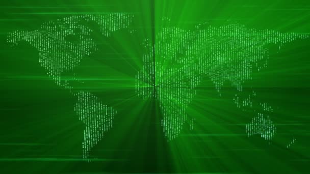Mapa technologií s kontinenty a světla, smyčka hd 1080p — Stock video