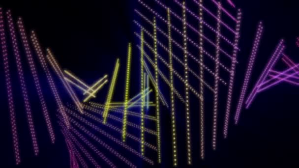 Fantastique animation vidéo avec un objet à rayures mobiles et des lumières, boucle HD 1080p 