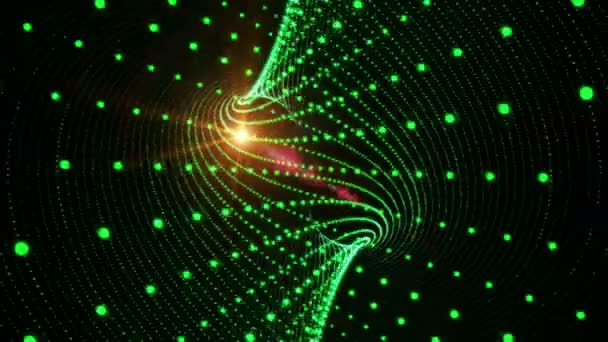 Animation vidéo futuriste avec objet vague mobile et lumières, boucle HD 1080p 