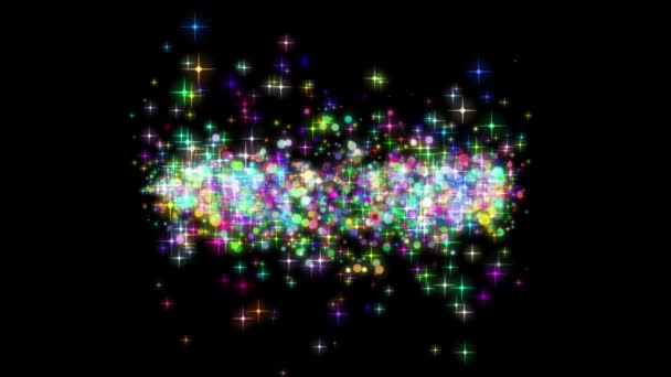 Magnifique animation vidéo de Noël avec des étoiles et des lumières en mouvement, boucle HD 1080p 