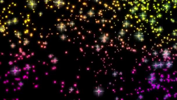 Magnifique animation vidéo de Noël avec des étoiles et des lumières en mouvement, boucle HD 1080p 