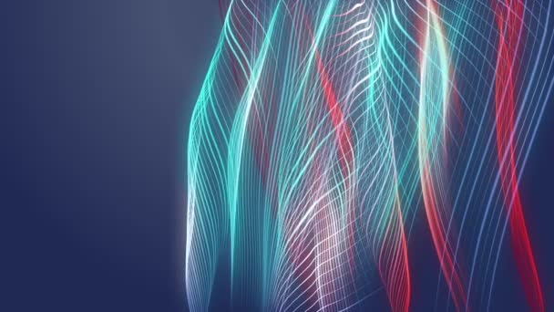 Animation vidéo futuriste avec objet vague en mouvement, boucle HD 1080p 