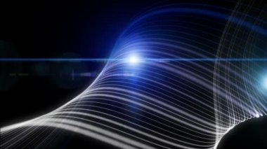 parçacık dalgası nesne ve ışıklar, hareketli video animasyon fütüristik teknoloji döngü hd 1080p