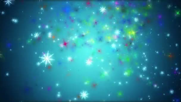 Wonderful christmas video animation with moving stars and lights, loop HD 1080p — Stock Video