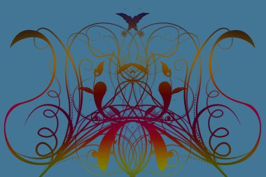 Gradyanı olan güzel resimli çiçek arkaplan tasarımı