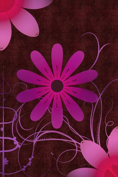 Hermoso diseño de flor ilustrada con patrón de fondo —  Fotos de Stock