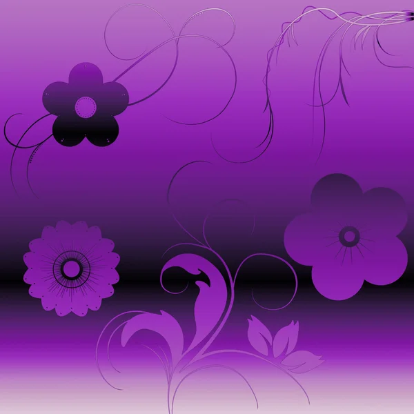 Schöne illustrierte Blume Hintergrund Design mit Farbverlauf — Stockfoto