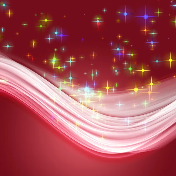 Fantastic Christmas wave design with glowing stars — Stock Photo, Image