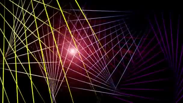 Animation vidéo futuriste avec objet rayé mobile et lumières, boucle HD 1080p 