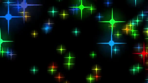 Magnifique animation vidéo de Noël avec des étoiles et des lumières en mouvement, boucle HD 1080p 