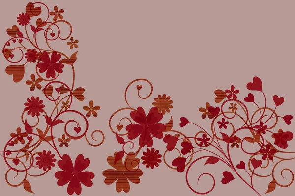 Beautiful illustrated flower background design with space for your text — Stock Photo, Image