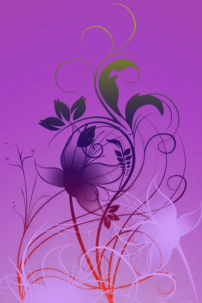 Gyönyörű illusztrált virág háttér design gradiens — Stock Fotó