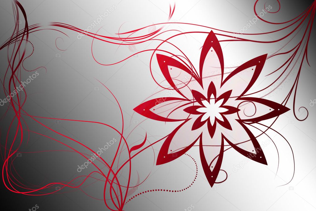 Beautiful illustrated flower background design with gradient