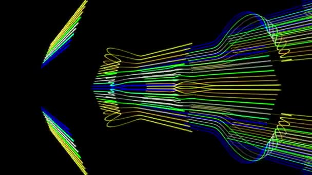 Fantástica animación de vídeo con objeto de rayas en movimiento, bucle HD 1080p — Vídeos de Stock