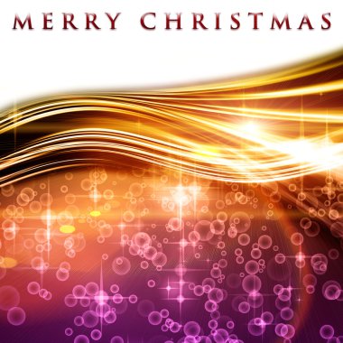 Kar taneleri ve parlayan yıldızlarla muhteşem bir Noel dalgası tasarımı.