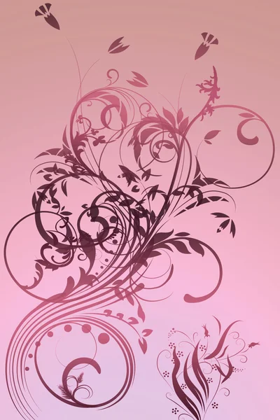 グラデーションの美しいイラストの花の背景デザイン — ストック写真