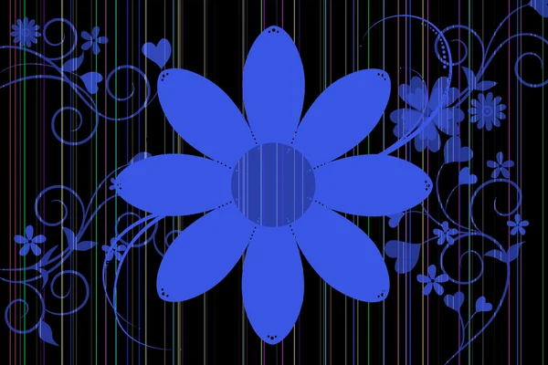 Beautiful illustrated flower design with background pattern — Stock Photo, Image